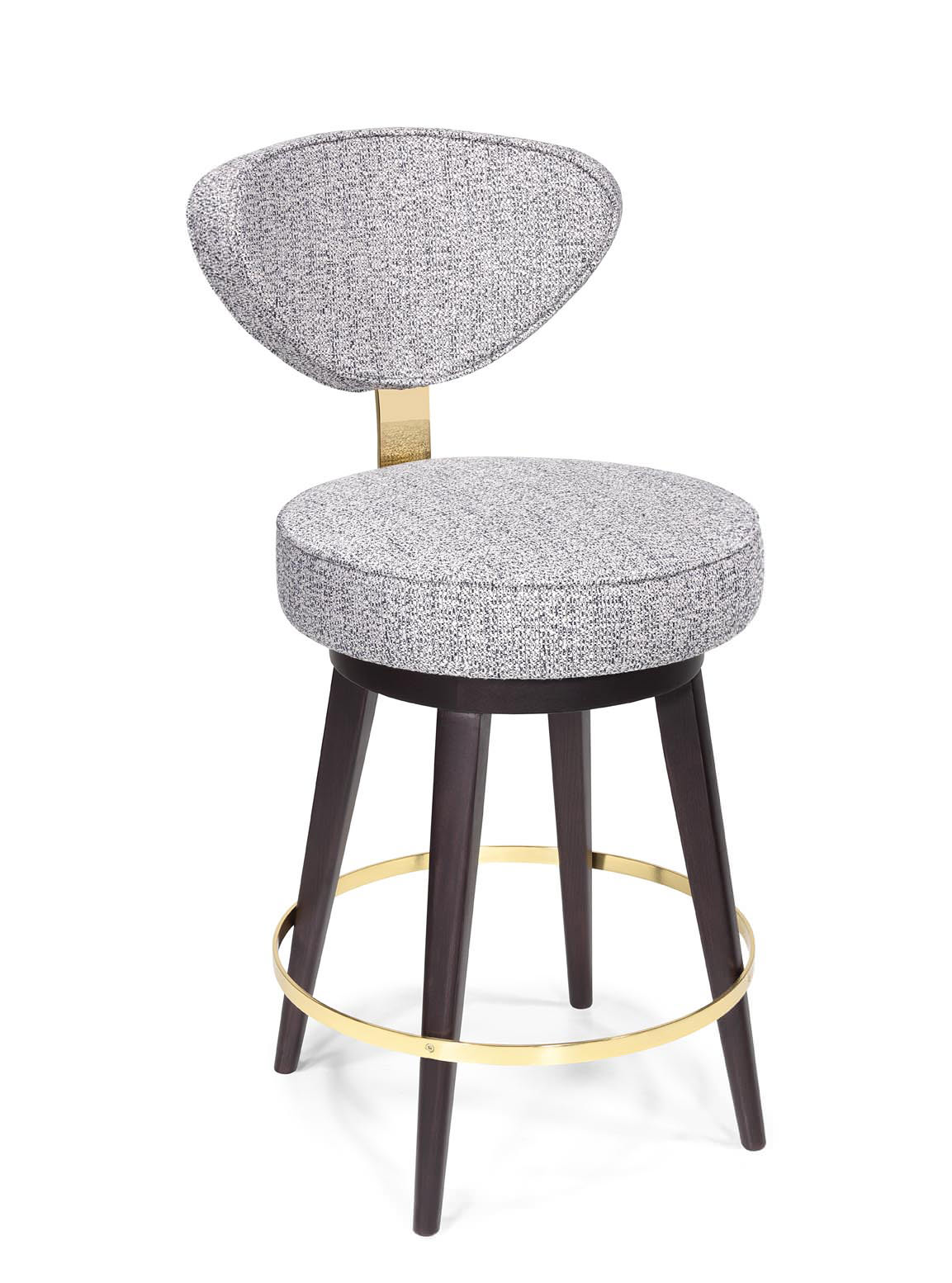 Counter stool with brass detailing 
