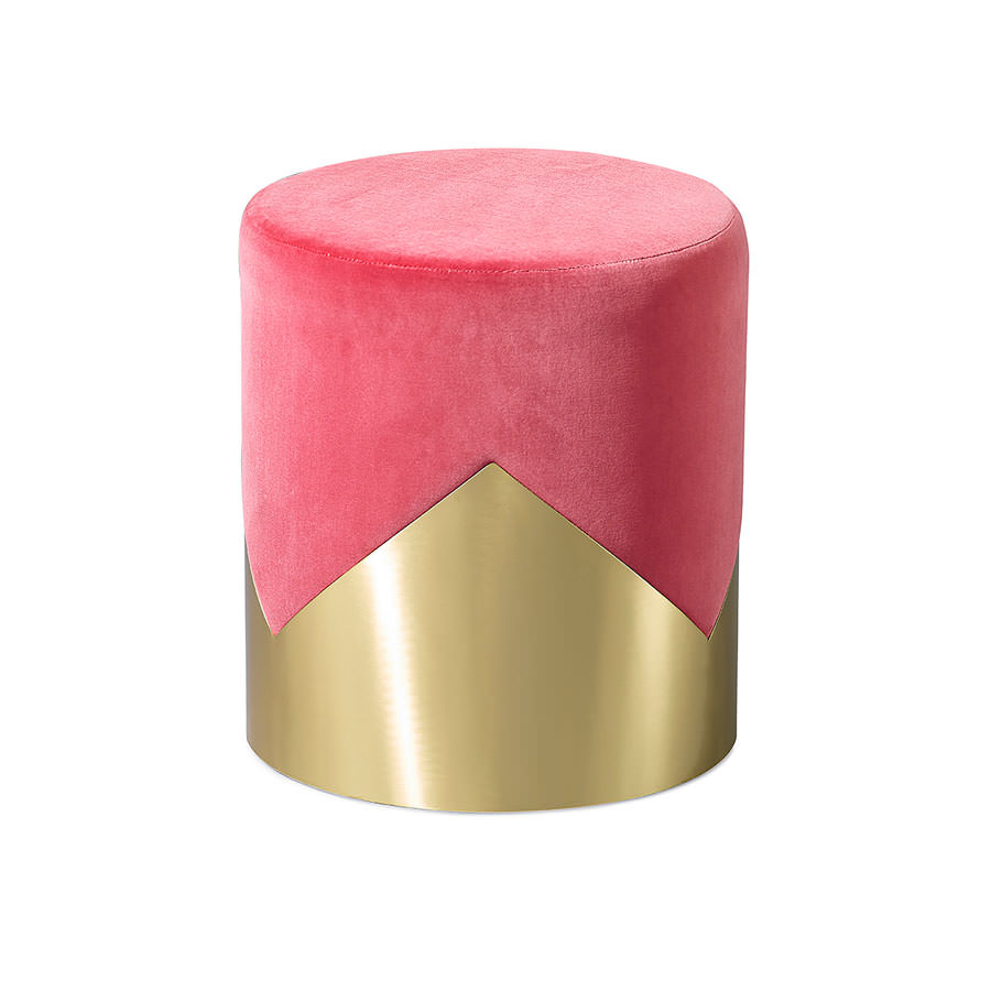 A polished brass base, teamed with a chevron cut plush velvet seat cover makes this a highly fashionable statement piece, whether perched at a dressing table or complimenting (...)