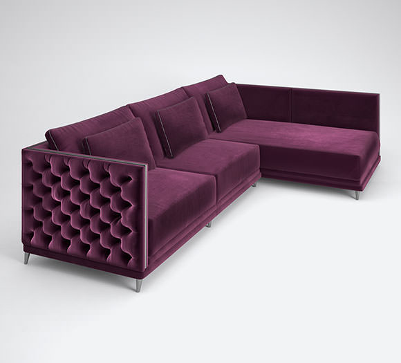 Alexandrite chaise sofa celebrates the luxury and opulence, is a tribute to natural beauty highlighted by the smooth velvet, inviting you to relax in the comfort of this (...)